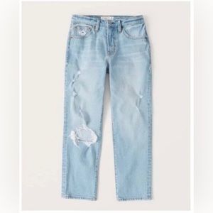 Abercrombie & Fitch The Boyfriend Mid Rise Distressed Jean